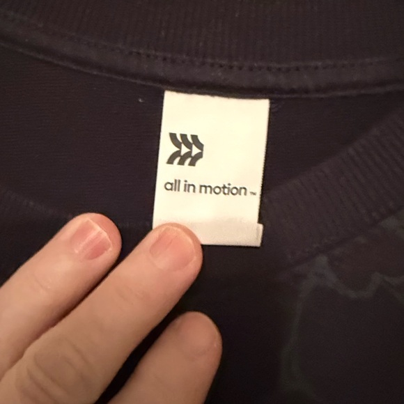 All in motion black marbled French Terry Crewneck sweatshirt Size Large - Picture 6 of 9